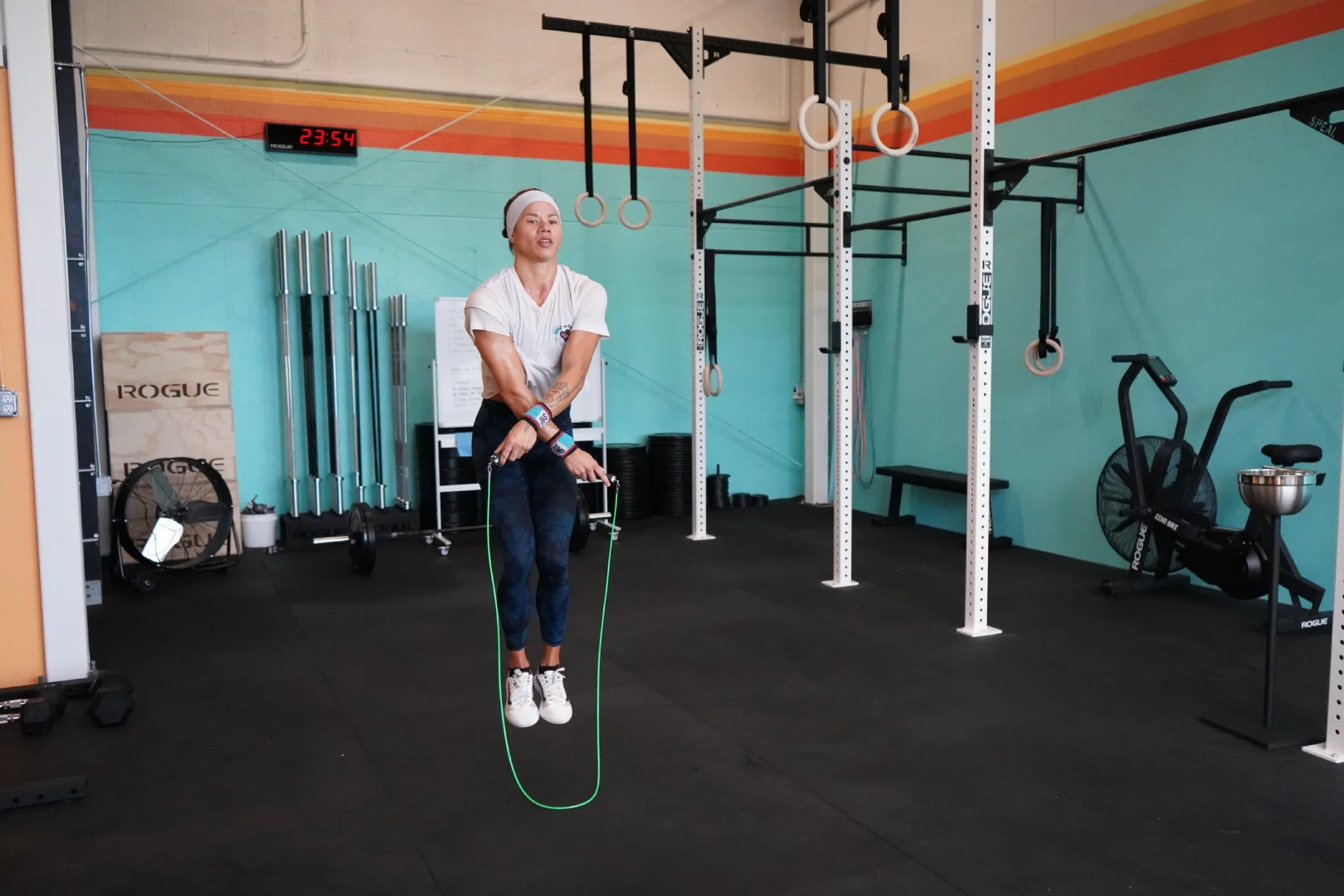 Women doing jump rope